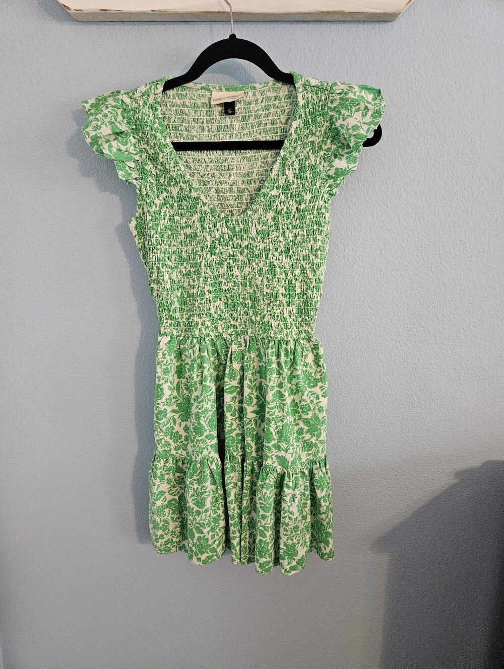 Universal Thread Green Floral Smocked Mini Dress